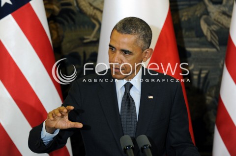  03.06.2014 WARSZAWA<br />SPOTKANIE PREZYDENTA BARACKA OBAMY Z PREZYDENTEM BRONISLAWEM KOMOROWSKIM<br />President Obama in Poland. Barack Obama and President Bronislaw Komorowski meet at Belweder Palace<br />N/Z PREZYDENT POLSKI BRONISLAW KOMOROWSKI PREZYDENT USA BARACK OBAMA<br /> 