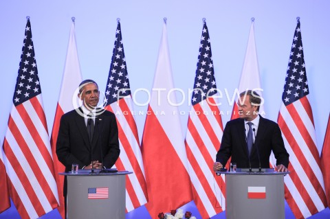  03.06.2014 WARSZAWA<br />WIZYTA PREZYDENTA USA BARACKA OBAMY W POLSCE<br />SPOTKANIE PREZYDENTA BARACKA OBAMY Z PREMIEREM DONALDEM TUSKIEM<br />President Obama in Poland. Barack Obama and Prime Minister Donald Tusk meet at the Polish Chancellery<br />N/Z BARACK OBAMA DONALD TUSK<br /> 