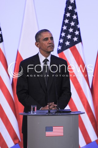  03.06.2014 WARSZAWA<br />WIZYTA PREZYDENTA USA BARACKA OBAMY W POLSCE<br />SPOTKANIE PREZYDENTA BARACKA OBAMY Z PREMIEREM DONALDEM TUSKIEM<br />President Obama in Poland. Barack Obama and Prime Minister Donald Tusk meet at the Polish Chancellery<br />N/Z BARACK OBAMA<br /> 