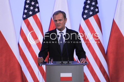  03.06.2014 WARSZAWA<br />WIZYTA PREZYDENTA USA BARACKA OBAMY W POLSCE<br />SPOTKANIE PREZYDENTA BARACKA OBAMY Z PREMIEREM DONALDEM TUSKIEM<br />President Obama in Poland. Barack Obama and Prime Minister Donald Tusk meet at the Polish Chancellery<br />N/Z DONALD TUSK<br /> 