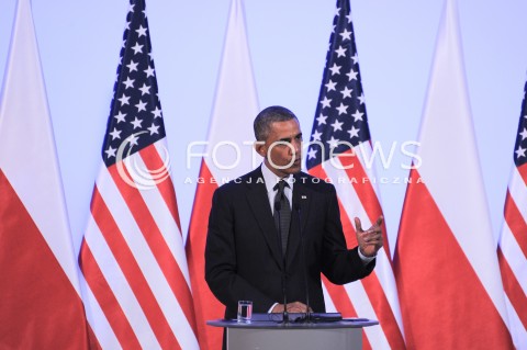  03.06.2014 WARSZAWA<br />WIZYTA PREZYDENTA USA BARACKA OBAMY W POLSCE<br />SPOTKANIE PREZYDENTA BARACKA OBAMY Z PREMIEREM DONALDEM TUSKIEM<br />President Obama in Poland. Barack Obama and Prime Minister Donald Tusk meet at the Polish Chancellery<br />N/Z BARACK OBAMA<br /> 