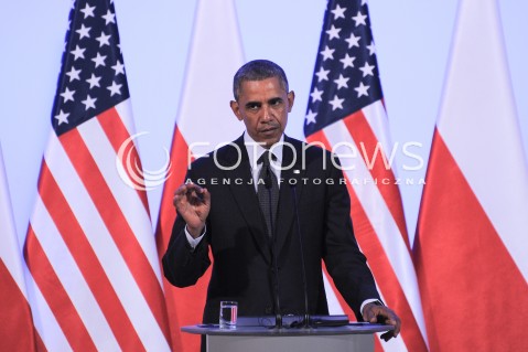  03.06.2014 WARSZAWA<br />WIZYTA PREZYDENTA USA BARACKA OBAMY W POLSCE<br />SPOTKANIE PREZYDENTA BARACKA OBAMY Z PREMIEREM DONALDEM TUSKIEM<br />President Obama in Poland. Barack Obama and Prime Minister Donald Tusk meet at the Polish Chancellery<br />N/Z BARACK OBAMA<br /> 