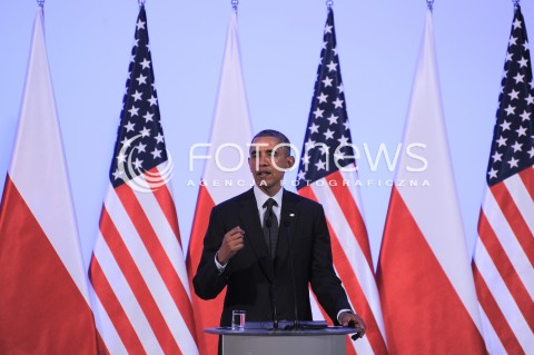  03.06.2014 WARSZAWA<br />WIZYTA PREZYDENTA USA BARACKA OBAMY W POLSCE<br />SPOTKANIE PREZYDENTA BARACKA OBAMY Z PREMIEREM DONALDEM TUSKIEM<br />President Obama in Poland. Barack Obama and Prime Minister Donald Tusk meet at the Polish Chancellery<br />N/Z BARACK OBAMA<br /> 