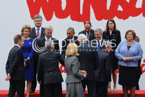  04.06.2014 WARSZAWA<br />GLOWNE UROCZYSTOSCI Z OKAZJI 25 LECIA WOLNYCH WYBOROW W POLSCE<br />N/Z PREZYDENT POLSKI BRONISLAW KOMOROWSKI ANNA KOMOROWSKA PREZYDENT USA BARACK OBAMA PREZYDENT UKRAINY PETRO POROSHENKO POROSZENKO KROL BELGOW FILIP KROLOWA BELGOW MATYLDA KSIAZE LUKSEMBURGA HENRYK PREZYDENT MALTY MARIE LOUISE COLEIRO PRECA<br /> 