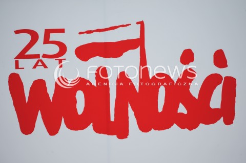  04.06.2014 WARSZAWA <br />GLOWNE UROCZYSTOSCI Z OKAZJI 25 LECIA WOLNYCH WYBOROW W POLSCE<br />N/Z NAPIS 25 LAT WOLNOSCI<br /> 