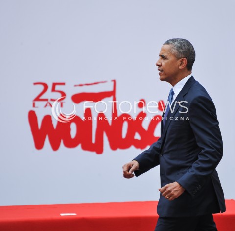  04.06.2014 WARSZAWA <br />GLOWNE UROCZYSTOSCI Z OKAZJI 25 LECIA WOLNYCH WYBOROW W POLSCE<br />N/Z PREZYDENT USA BARACK OBAMA<br /> 