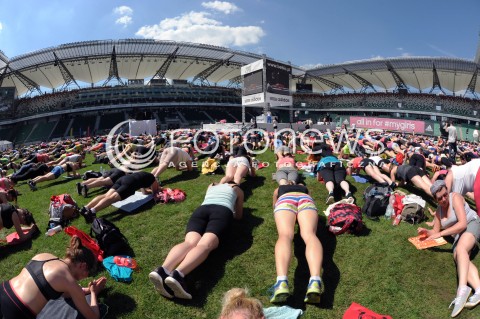  07.06.2014 WARSZAWA<br />REKORD GUINNESSA W FITNESS Z EWA CHODAKOWSKA NA STADIONIE PEPSI ARENA<br />N/Z CWICZACY<br /> 