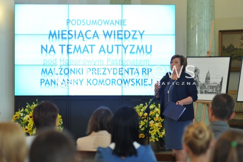  10.06.2014 WARSZAWA<br />UDZIAL MALZONKI PREZYDENTA RP ANNY KOMOROWSKIEJ W PODSUMOWANIU MIESIACA WIEDZY NA TEMAT AUTYZMU<br />N/Z ANNA KOMOROWSKA<br /> 