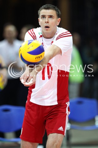  13.06.2014 KATOWICE SPODEK<br />SIATKOWKA MEZCZYZN <br />LIGA SWIATOWA 2014<br />FIVB VOLLEYBALL WORLD LEAGUE 2014<br />MECZ POLSKA - WLOCHY ( POLAND - ITALY ) <br />N/Z MARIUSZ WLAZLY SYLWETKA <br /> 