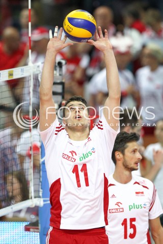  13.06.2014 KATOWICE SPODEK<br />SIATKOWKA MEZCZYZN <br />LIGA SWIATOWA 2014<br />FIVB VOLLEYBALL WORLD LEAGUE 2014<br />MECZ POLSKA - WLOCHY ( POLAND - ITALY ) <br />N/Z FABIAN DRZYZGA SYLWETKA<br /> 