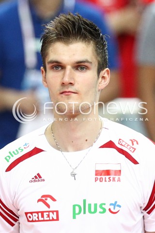  13.06.2014 KATOWICE SPODEK<br />SIATKOWKA MEZCZYZN <br />LIGA SWIATOWA 2014<br />FIVB VOLLEYBALL WORLD LEAGUE 2014<br />MECZ POLSKA - WLOCHY ( POLAND - ITALY ) <br />N/Z KAROL KLOS SYLWETKA GLOWKA PORTRET<br /> 