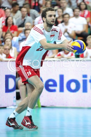  13.06.2014 KATOWICE SPODEK<br />SIATKOWKA MEZCZYZN <br />LIGA SWIATOWA 2014<br />FIVB VOLLEYBALL WORLD LEAGUE 2014<br />MECZ POLSKA - WLOCHY ( POLAND - ITALY ) <br />N/Z MATEUSZ MIKA SYLWETKA <br /> 