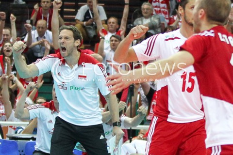  13.06.2014 KATOWICE SPODEK<br />SIATKOWKA MEZCZYZN <br />LIGA SWIATOWA 2014<br />FIVB VOLLEYBALL WORLD LEAGUE 2014<br />MECZ POLSKA - WLOCHY ( POLAND - ITALY ) <br />N/Z STEPHANE ANTIGA TRENER ( HEAD COACH ) SYLWETKA RADOSC<br /> 