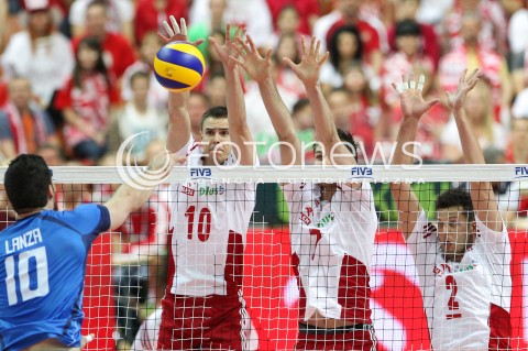  13.06.2014 KATOWICE SPODEK<br />SIATKOWKA MEZCZYZN <br />LIGA SWIATOWA 2014<br />FIVB VOLLEYBALL WORLD LEAGUE 2014<br />MECZ POLSKA - WLOCHY ( POLAND - ITALY ) <br />N/Z MARIUSZ WLAZLY KAROL KLOS MICHAL WINIARSKI <br /> 