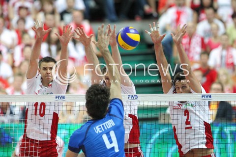  13.06.2014 KATOWICE SPODEK<br />SIATKOWKA MEZCZYZN <br />LIGA SWIATOWA 2014<br />FIVB VOLLEYBALL WORLD LEAGUE 2014<br />MECZ POLSKA - WLOCHY ( POLAND - ITALY ) <br />N/Z MARIUSZ WLAZLY KAROL KLOS MICHAL WINIARSKI <br /> 