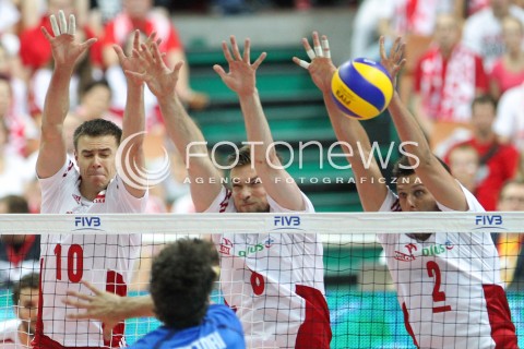  13.06.2014 KATOWICE SPODEK<br />SIATKOWKA MEZCZYZN <br />LIGA SWIATOWA 2014<br />FIVB VOLLEYBALL WORLD LEAGUE 2014<br />MECZ POLSKA - WLOCHY ( POLAND - ITALY ) <br />N/Z MARIUSZ WLAZLY KAROL KLOS MICHAL WINIARSKI <br /> 