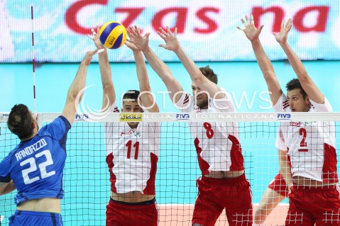  13.06.2014 KATOWICE SPODEK<br />SIATKOWKA MEZCZYZN <br />LIGA SWIATOWA 2014<br />FIVB VOLLEYBALL WORLD LEAGUE 2014<br />MECZ POLSKA - WLOCHY ( POLAND - ITALY ) <br />N/Z FABIAN DRZYZGA ANDRZEJ WRONA MICHAL WINIARSKI <br /> 