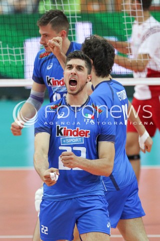  13.06.2014 KATOWICE SPODEK<br />SIATKOWKA MEZCZYZN <br />LIGA SWIATOWA 2014<br />FIVB VOLLEYBALL WORLD LEAGUE 2014<br />MECZ POLSKA - WLOCHY ( POLAND - ITALY ) <br />N/Z LUIGI RANDAZZO RADOSC SYLWETKA<br /> 