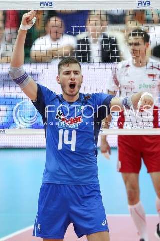  13.06.2014 KATOWICE SPODEK<br />SIATKOWKA MEZCZYZN <br />LIGA SWIATOWA 2014<br />FIVB VOLLEYBALL WORLD LEAGUE 2014<br />MECZ POLSKA - WLOCHY ( POLAND - ITALY ) <br />N/Z MATTEO PIANO RADOSC SYLWETKA<br /> 
