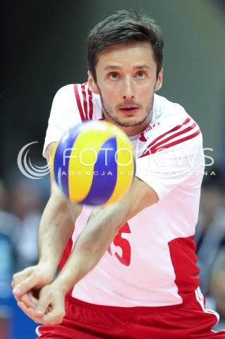  13.06.2014 KATOWICE SPODEK<br />SIATKOWKA MEZCZYZN <br />LIGA SWIATOWA 2014<br />FIVB VOLLEYBALL WORLD LEAGUE 2014<br />MECZ POLSKA - WLOCHY ( POLAND - ITALY ) <br />N/Z LUKASZ ZYGADLO SYLWETKA <br /> 