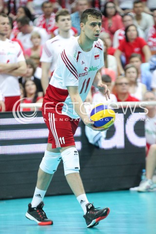  13.06.2014 KATOWICE SPODEK<br />SIATKOWKA MEZCZYZN <br />LIGA SWIATOWA 2014<br />FIVB VOLLEYBALL WORLD LEAGUE 2014<br />MECZ POLSKA - WLOCHY ( POLAND - ITALY ) <br />N/Z FABIAN DRZYZGA SYLWETKA <br /> 
