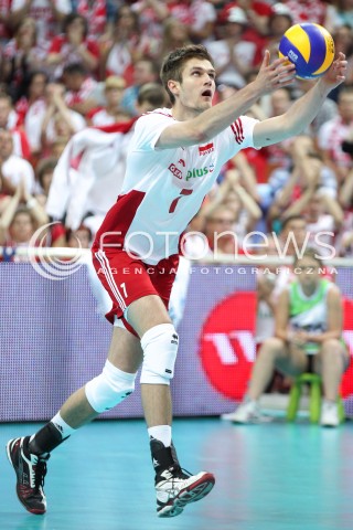  13.06.2014 KATOWICE SPODEK<br />SIATKOWKA MEZCZYZN <br />LIGA SWIATOWA 2014<br />FIVB VOLLEYBALL WORLD LEAGUE 2014<br />MECZ POLSKA - WLOCHY ( POLAND - ITALY ) <br />N/Z KAROL KLOS SYLWETKA <br /> 