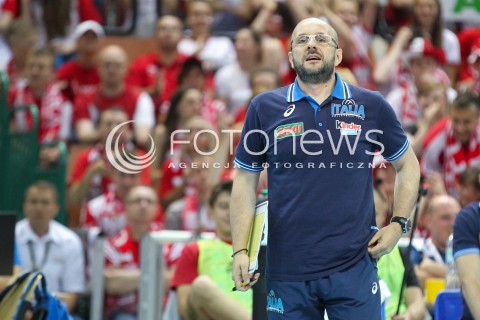  13.06.2014 KATOWICE SPODEK<br />SIATKOWKA MEZCZYZN <br />LIGA SWIATOWA 2014<br />FIVB VOLLEYBALL WORLD LEAGUE 2014<br />MECZ POLSKA - WLOCHY ( POLAND - ITALY ) <br />N/Z MAURO BERUTTO TRENER ( HEAD COACH ) SYLWETKA <br /> 