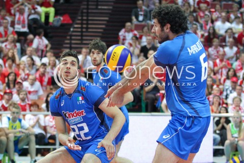  13.06.2014 KATOWICE SPODEK<br />SIATKOWKA MEZCZYZN <br />LIGA SWIATOWA 2014<br />FIVB VOLLEYBALL WORLD LEAGUE 2014<br />MECZ POLSKA - WLOCHY ( POLAND - ITALY ) <br />N/Z LUIGI RANDAZZO GABRIELE MARUOTI <br /> 