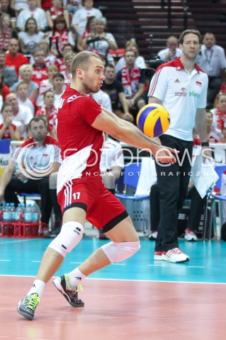  13.06.2014 KATOWICE SPODEK<br />SIATKOWKA MEZCZYZN <br />LIGA SWIATOWA 2014<br />FIVB VOLLEYBALL WORLD LEAGUE 2014<br />MECZ POLSKA - WLOCHY ( POLAND - ITALY ) <br />N/Z PAWEL ZATORSKI SYLWETKA <br /> 