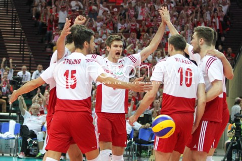 13.06.2014 KATOWICE SPODEK<br />SIATKOWKA MEZCZYZN <br />LIGA SWIATOWA 2014<br />FIVB VOLLEYBALL WORLD LEAGUE 2014<br />MECZ POLSKA - WLOCHY ( POLAND - ITALY ) <br />N/Z KAROL KLOS RADOSC EMOCJE <br /> 