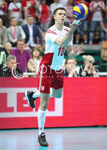  13.06.2014 KATOWICE SPODEK<br />SIATKOWKA MEZCZYZN <br />LIGA SWIATOWA 2014<br />FIVB VOLLEYBALL WORLD LEAGUE 2014<br />MECZ POLSKA - WLOCHY ( POLAND - ITALY ) <br />N/Z MARIUSZ WLAZLY SYLWETKA <br /> 
