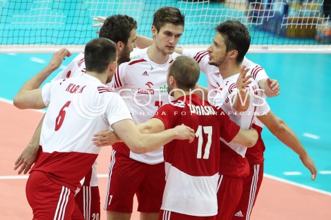  13.06.2014 KATOWICE SPODEK<br />SIATKOWKA MEZCZYZN <br />LIGA SWIATOWA 2014<br />FIVB VOLLEYBALL WORLD LEAGUE 2014<br />MECZ POLSKA - WLOCHY ( POLAND - ITALY ) <br />N/Z KAROL KLOS LUKASZ ZYGADLO RADOSC EMOCJE <br /> 