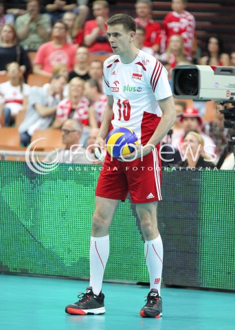  13.06.2014 KATOWICE SPODEK<br />SIATKOWKA MEZCZYZN <br />LIGA SWIATOWA 2014<br />FIVB VOLLEYBALL WORLD LEAGUE 2014<br />MECZ POLSKA - WLOCHY ( POLAND - ITALY ) <br />N/Z MARIUSZ WLAZLY SYLWETKA <br /> 