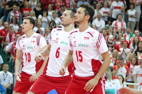  13.06.2014 KATOWICE SPODEK<br />SIATKOWKA MEZCZYZN <br />LIGA SWIATOWA 2014<br />FIVB VOLLEYBALL WORLD LEAGUE 2014<br />MECZ POLSKA - WLOCHY ( POLAND - ITALY ) <br />N/Z MARIUSZ WLAZLY BARTOSZ KUREK LUKASZ ZYGADLO <br /> 