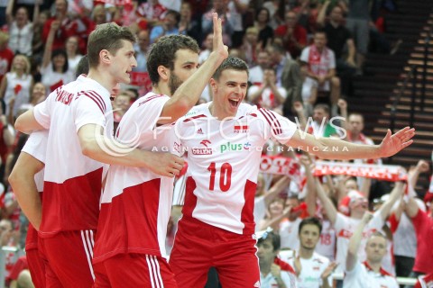  13.06.2014 KATOWICE SPODEK<br />SIATKOWKA MEZCZYZN <br />LIGA SWIATOWA 2014<br />FIVB VOLLEYBALL WORLD LEAGUE 2014<br />MECZ POLSKA - WLOCHY ( POLAND - ITALY ) <br />N/Z MARIUSZ WLAZLY RADOSC EMOCJE <br /> 