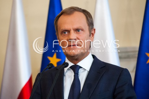  16.06.2014 KONFERENCJA PRASOWA PREMIERA DONALDA TUSKA W SPRAWIE AFERY TASMOWEJ N/Z PREMIER RP DONALD TUSK  
