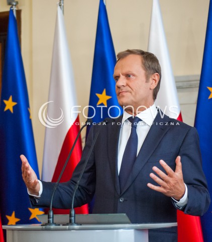  16.06.2014 KONFERENCJA PRASOWA PREMIERA DONALDA TUSKA W SPRAWIE AFERY TASMOWEJ N/Z PREMIER RP DONALD TUSK  