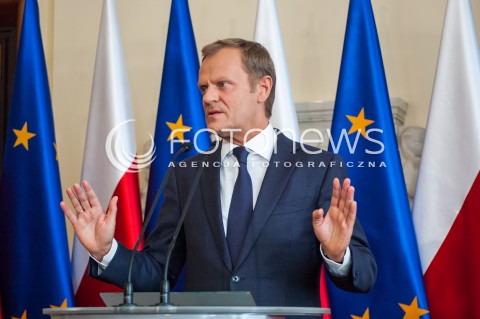  16.06.2014 KONFERENCJA PRASOWA PREMIERA DONALDA TUSKA W SPRAWIE AFERY TASMOWEJ N/Z PREMIER RP DONALD TUSK  