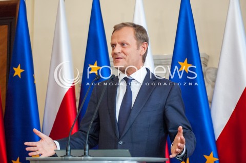  16.06.2014 KONFERENCJA PRASOWA PREMIERA DONALDA TUSKA W SPRAWIE AFERY TASMOWEJ N/Z PREMIER RP DONALD TUSK  