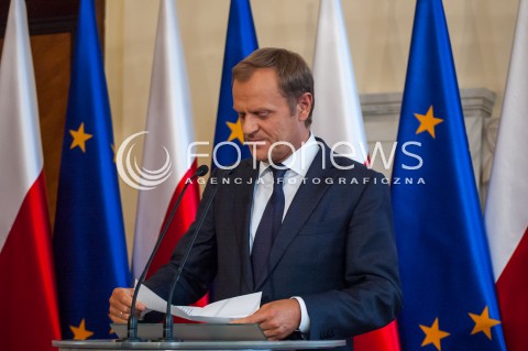  16.06.2014 KONFERENCJA PRASOWA PREMIERA DONALDA TUSKA W SPRAWIE AFERY TASMOWEJ N/Z PREMIER RP DONALD TUSK  