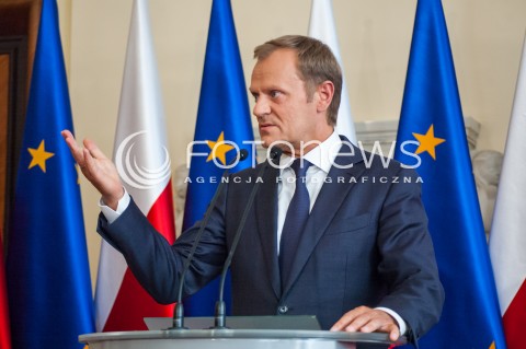  16.06.2014 KONFERENCJA PRASOWA PREMIERA DONALDA TUSKA W SPRAWIE AFERY TASMOWEJ N/Z PREMIER RP DONALD TUSK  