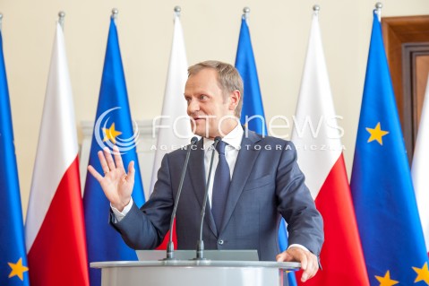  16.06.2014 KONFERENCJA PRASOWA PREMIERA DONALDA TUSKA W SPRAWIE AFERY TASMOWEJ N/Z PREMIER RP DONALD TUSK  
