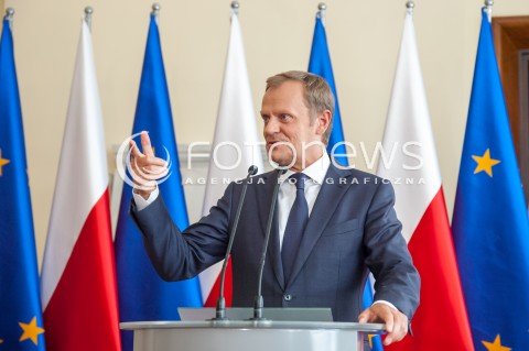  16.06.2014 KONFERENCJA PRASOWA PREMIERA DONALDA TUSKA W SPRAWIE AFERY TASMOWEJ N/Z PREMIER RP DONALD TUSK  