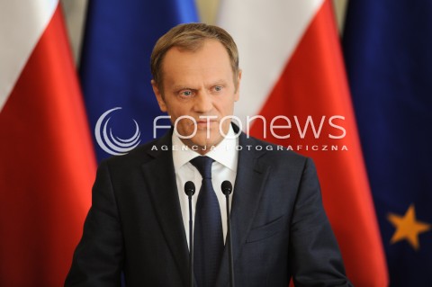  16.06.2014 WARSZAWA<br />KONFERENCJA PRASOWA PREMIERA DONALDA TUSKA<br />N/Z PREMIER DONALD TUSK<br /> 