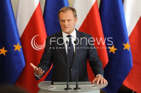  16.06.2014 WARSZAWA<br />KONFERENCJA PRASOWA PREMIERA DONALDA TUSKA<br />N/Z PREMIER DONALD TUSK<br /> 
