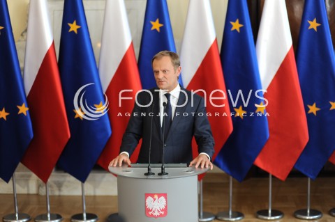  16.06.2014 WARSZAWA<br />KONFERENCJA PRASOWA PREMIERA DONALDA TUSKA<br />N/Z PREMIER DONALD TUSK<br /> 