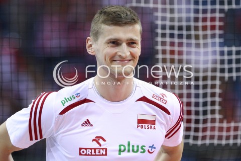  20.06.2014 KRAKOW ARENA<br />SIATKOWKA MEZCZYZN <br />LIGA SWIATOWA 2014<br />FIVB VOLLEYBALL WORLD LEAGUE 2014<br />MECZ POLSKA - BRAZYLIA ( POLAND - BRASIL ) <br />N/Z PIOTR NOWAKOWSKI RADOSC EMOCJE SYLWETKA <br /> 