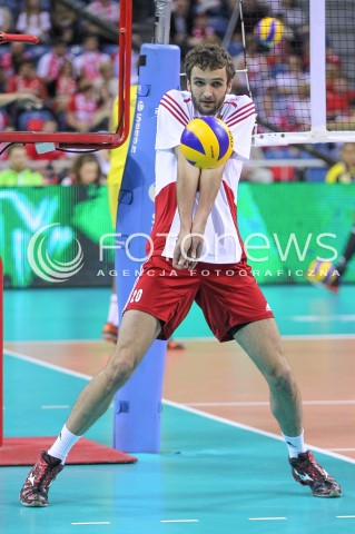  20.06.2014 KRAKOW ARENA<br />SIATKOWKA MEZCZYZN <br />LIGA SWIATOWA 2014<br />FIVB VOLLEYBALL WORLD LEAGUE 2014<br />MECZ POLSKA - BRAZYLIA ( POLAND - BRASIL ) <br />N/Z MATEUSZ MIKA SYLWETKA <br /> 