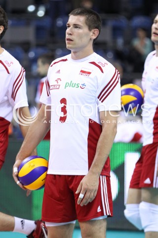  20.06.2014 KRAKOW ARENA<br />SIATKOWKA MEZCZYZN <br />LIGA SWIATOWA 2014<br />FIVB VOLLEYBALL WORLD LEAGUE 2014<br />MECZ POLSKA - BRAZYLIA ( POLAND - BRASIL ) <br />N/Z DAWID KONARSKI SYLWETKA <br /> 