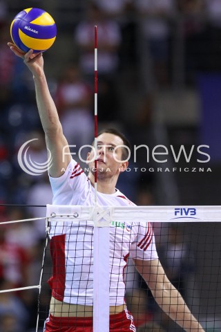  20.06.2014 KRAKOW ARENA<br />SIATKOWKA MEZCZYZN <br />LIGA SWIATOWA 2014<br />FIVB VOLLEYBALL WORLD LEAGUE 2014<br />MECZ POLSKA - BRAZYLIA ( POLAND - BRASIL ) <br />N/Z BARTOSZ KUREK SYLWETKA ATAK<br /> 